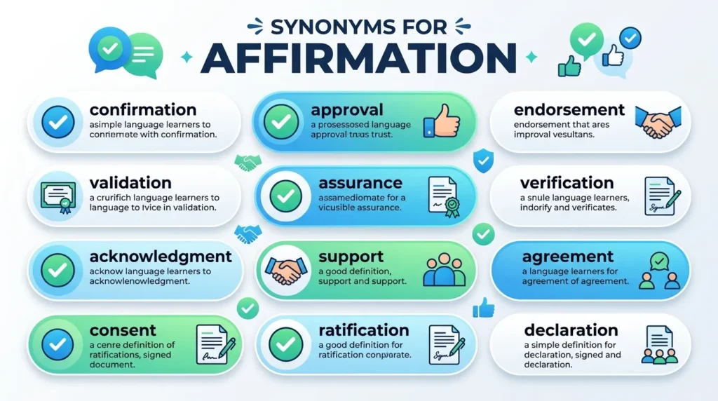 synonyms for affirmation