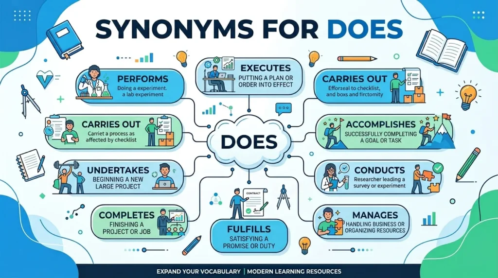 synonyms for does