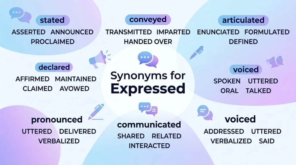 synonyms for expressed