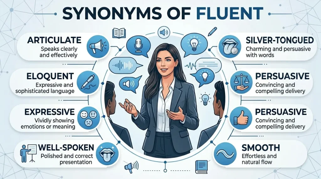 synonyms of fluent