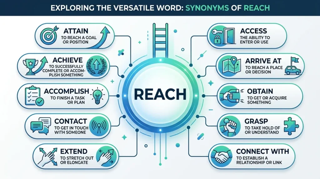 synonyms of reach