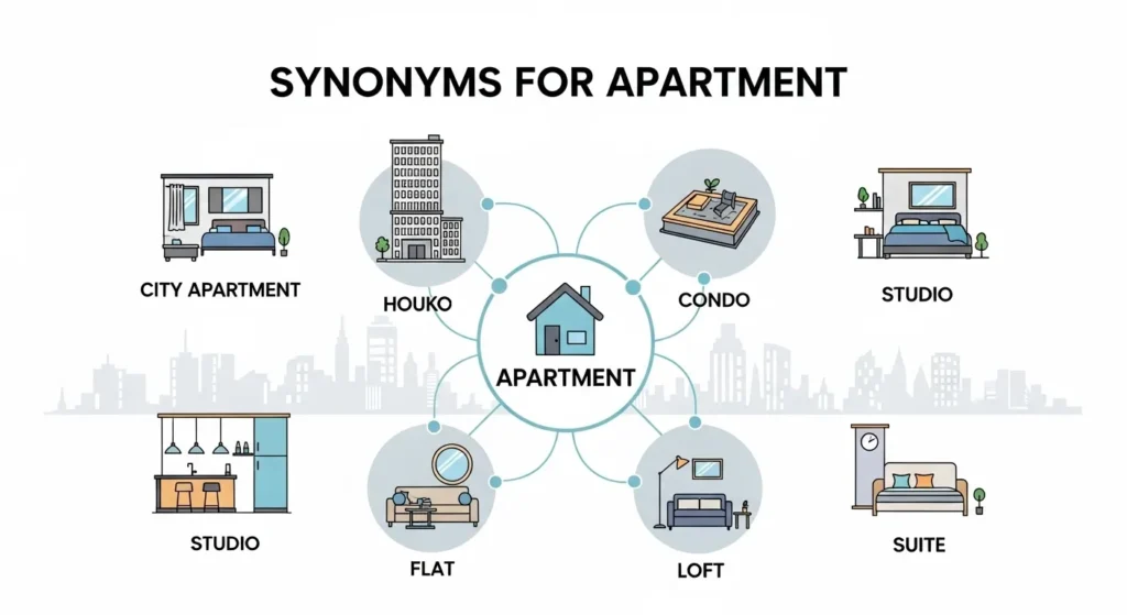 synonyms for apartment