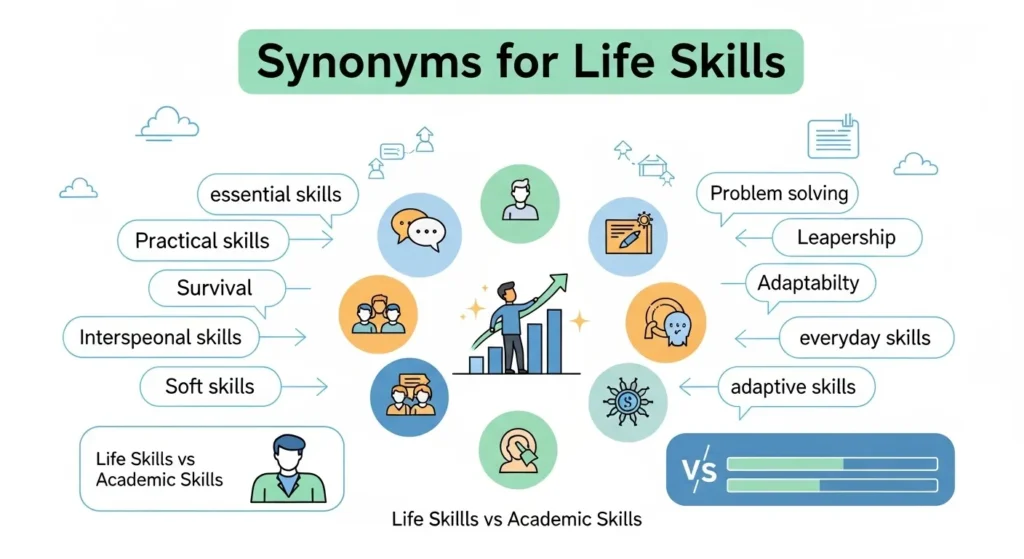 synonyms for life skills