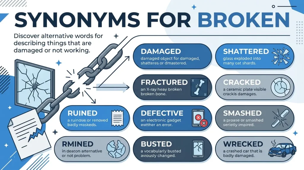 synonyms for broken