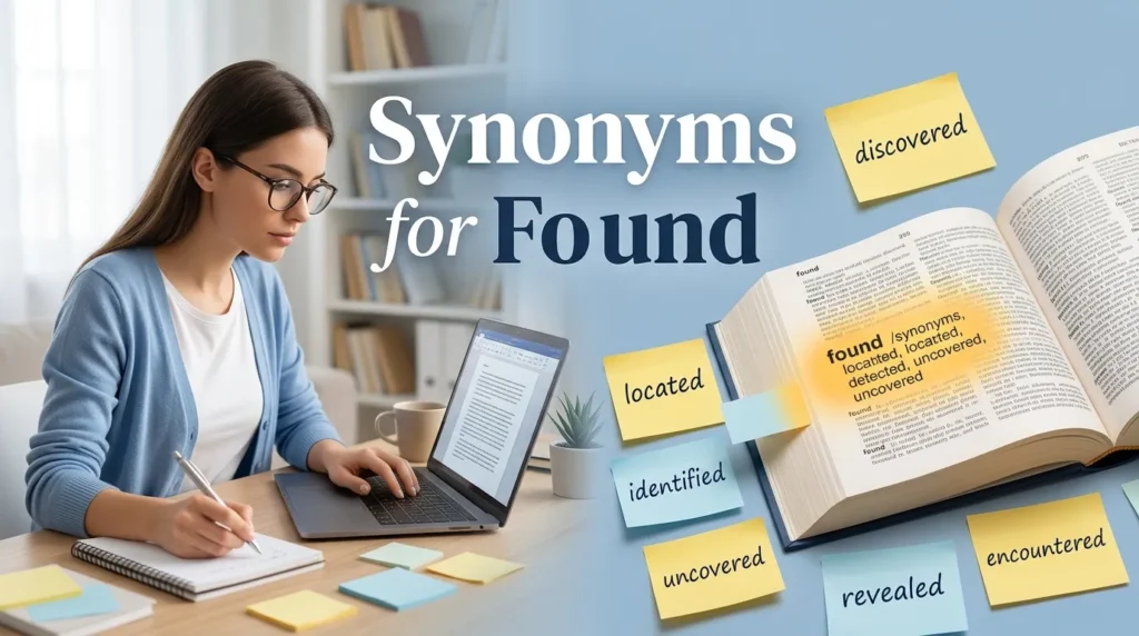synonyms for found