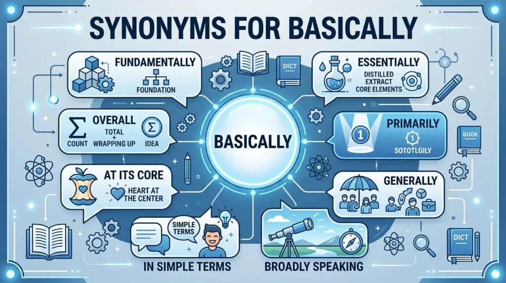 synonyms for basically