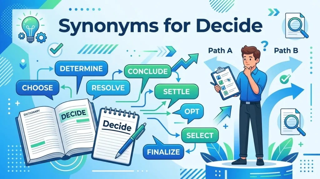synonyms for decide