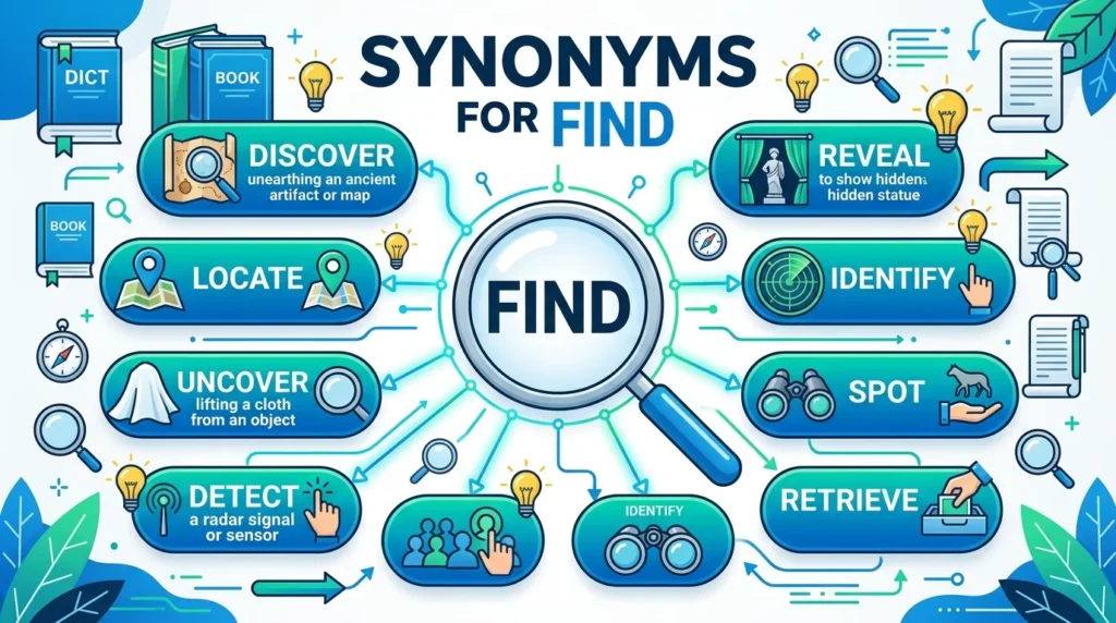 synonyms for find