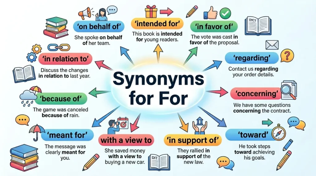synonyms for for